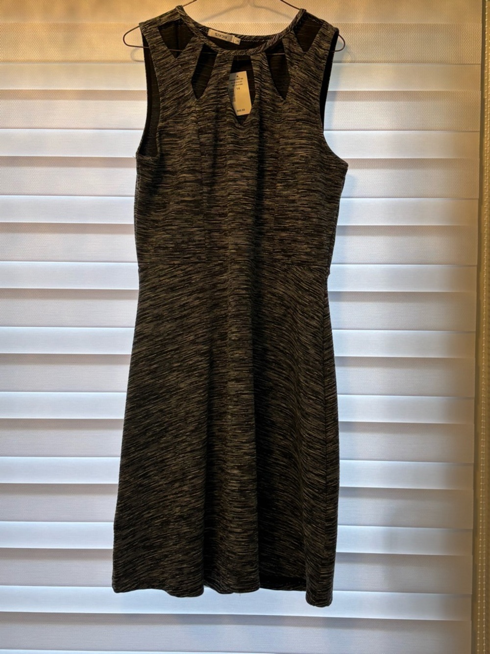 ☀️ 3 for $25 Ricki's Size 14 Black Heather Sleeveless Midi Dress Cutout Detail